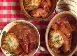 Sausage and onion cobbler